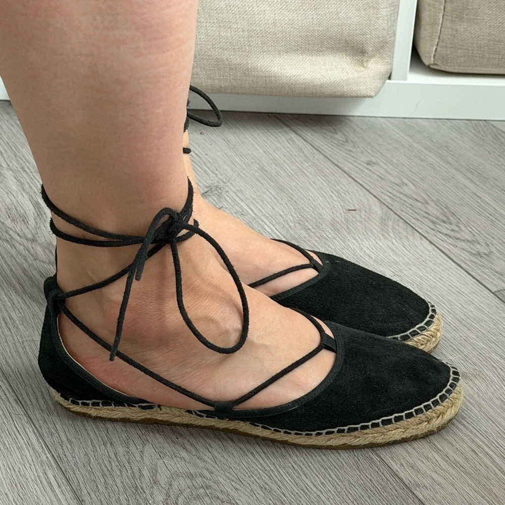 Free People Suede Upper Lace-Up Espadrille Flats - Size 39 ( US 8-8.5)